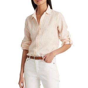 NWT Ralph Lauren ​Striped Relaxed-Fit Linen Shirt